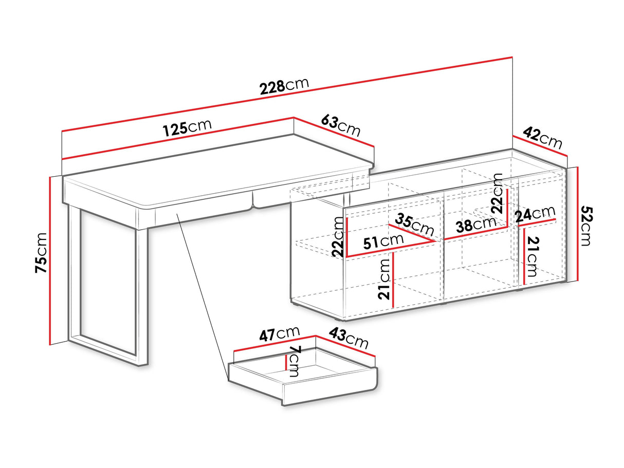 Kampinis darbo stalas 629755