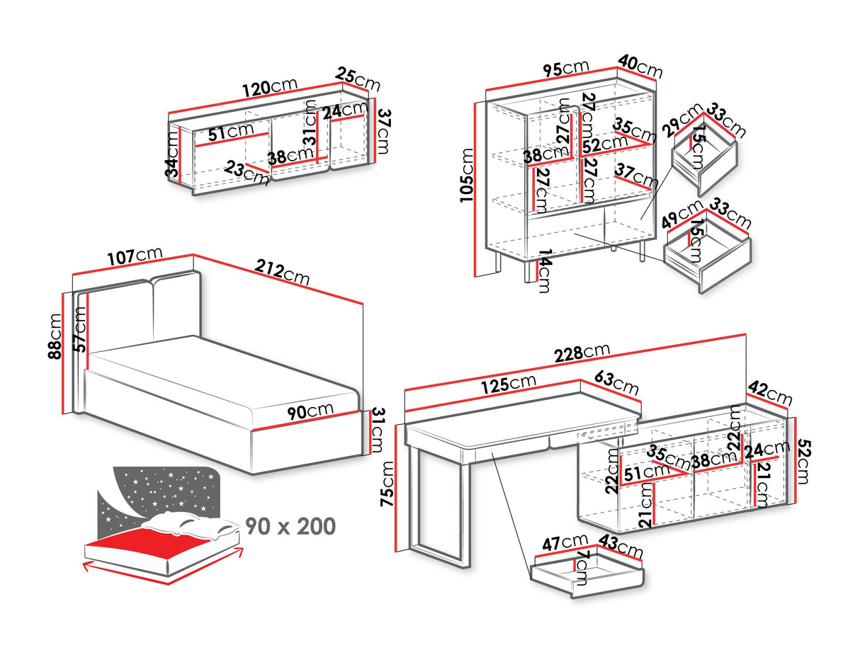 Baldų komplektas 629918