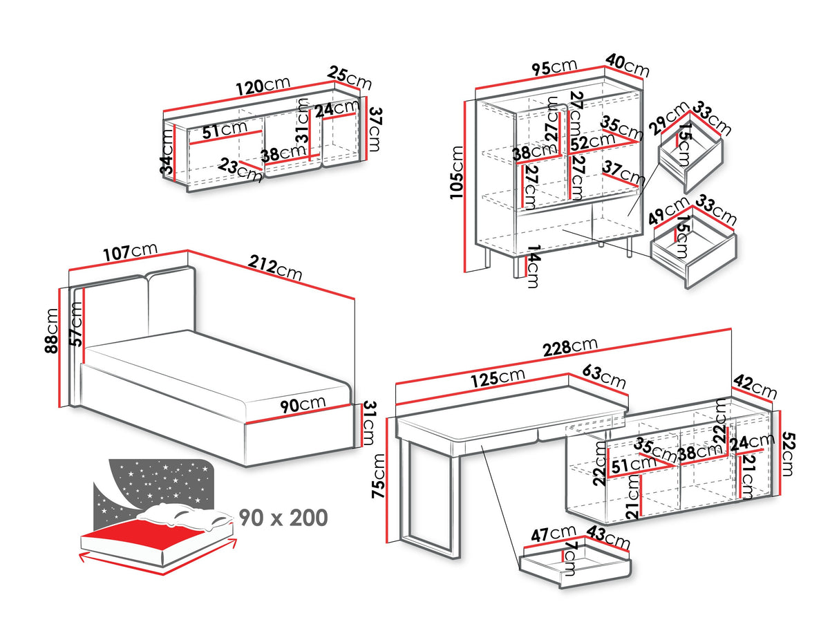 Baldų komplektas 629918