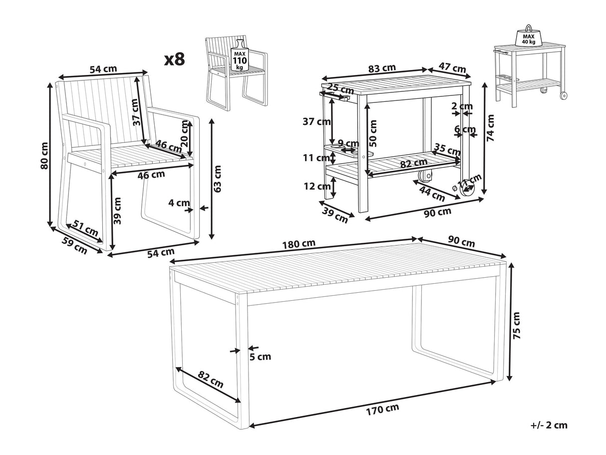 Stalo ir kėdžių komplektas 639344