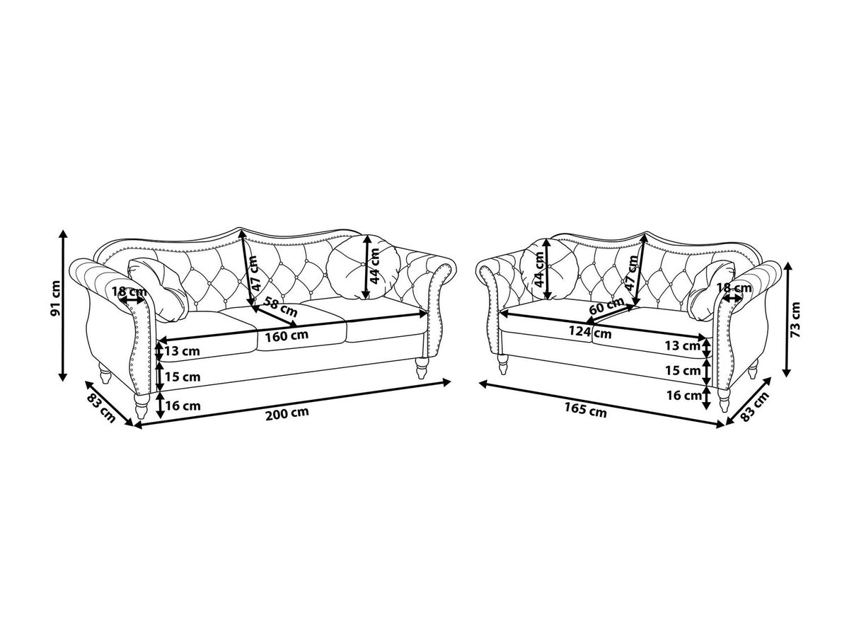 Chesterfield minkštų baldų komplektas 519666