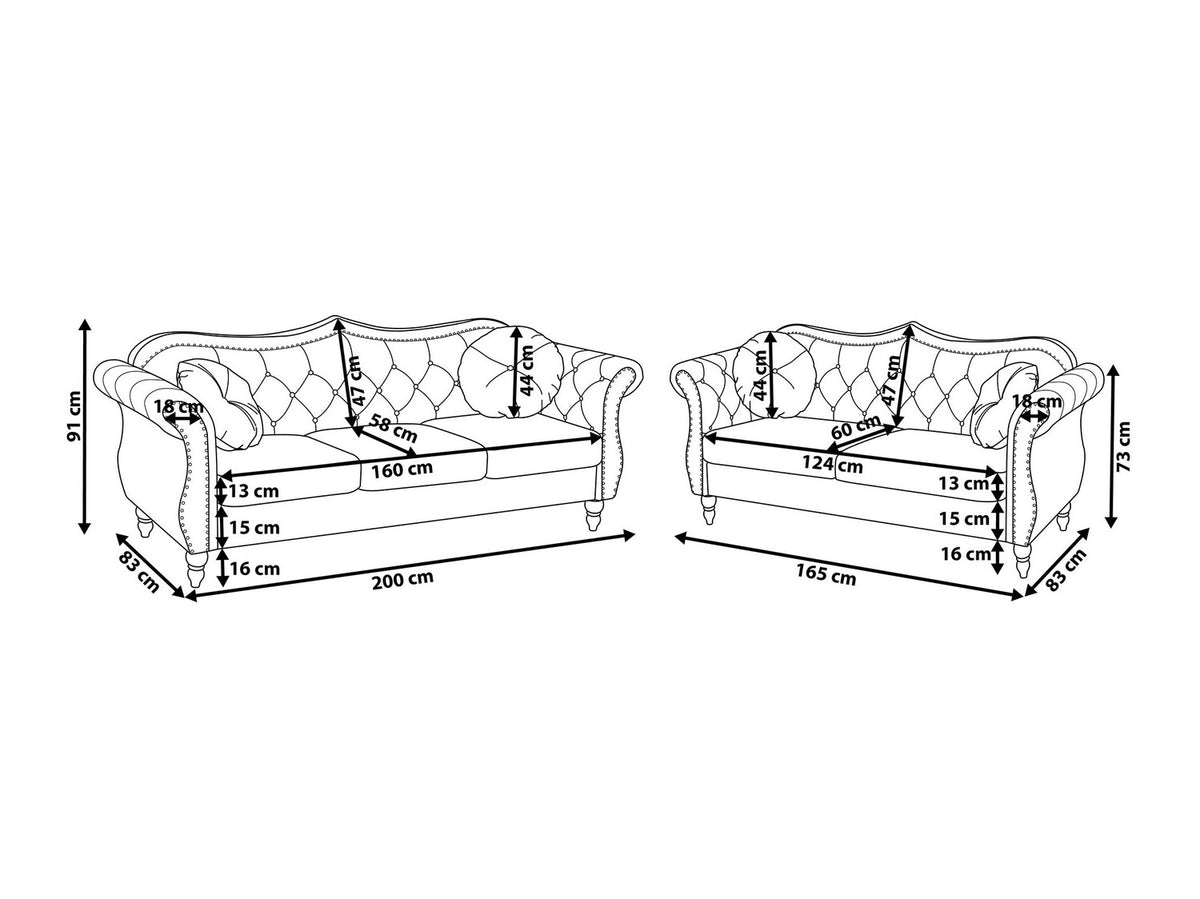 Chesterfield minkštų baldų komplektas 519666