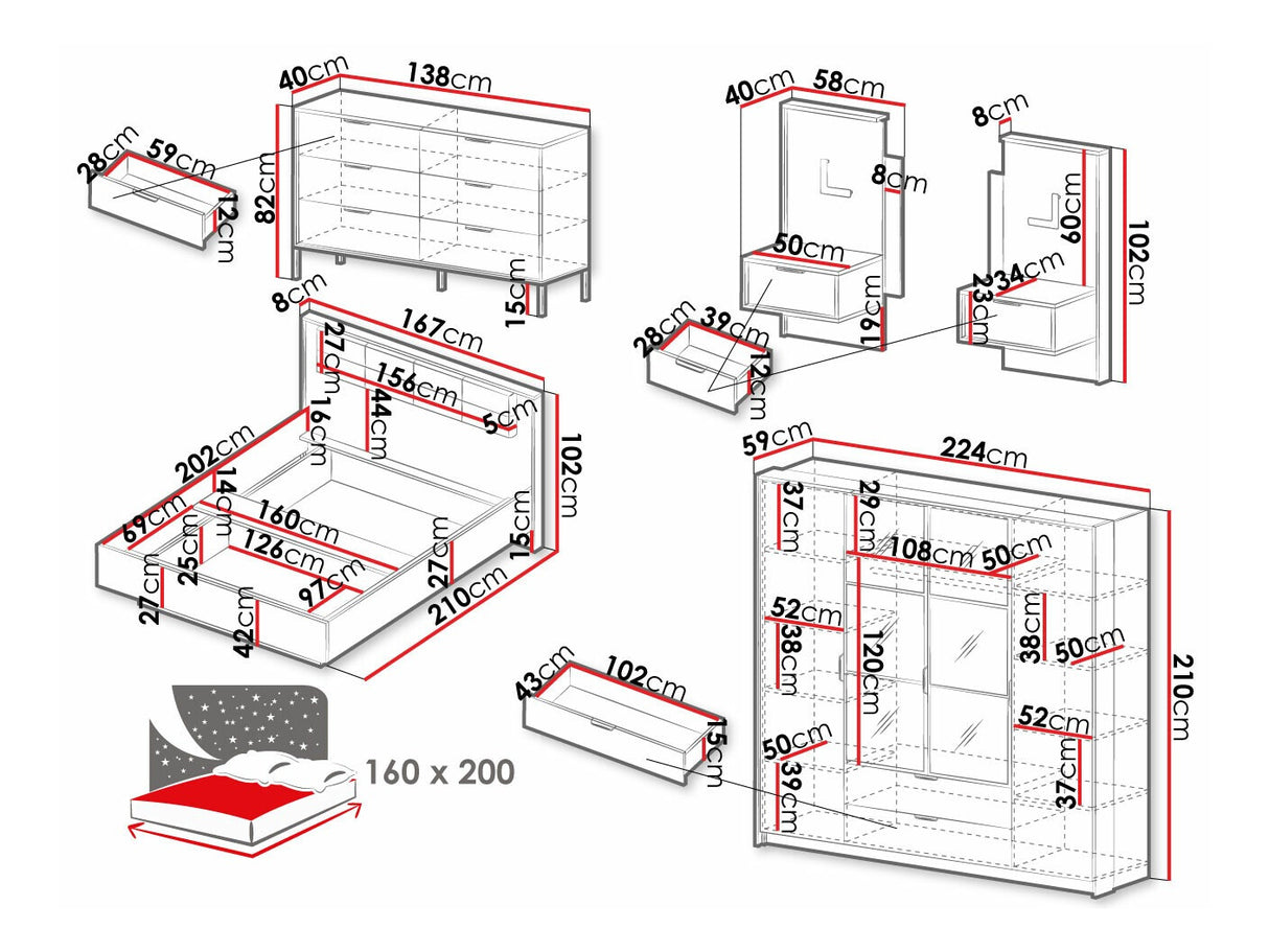 Miegamojo komplektas 575356