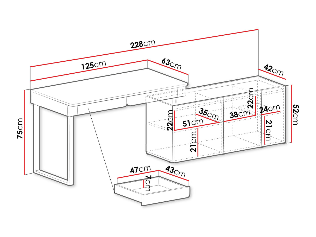 Kampinis darbo stalas 629755