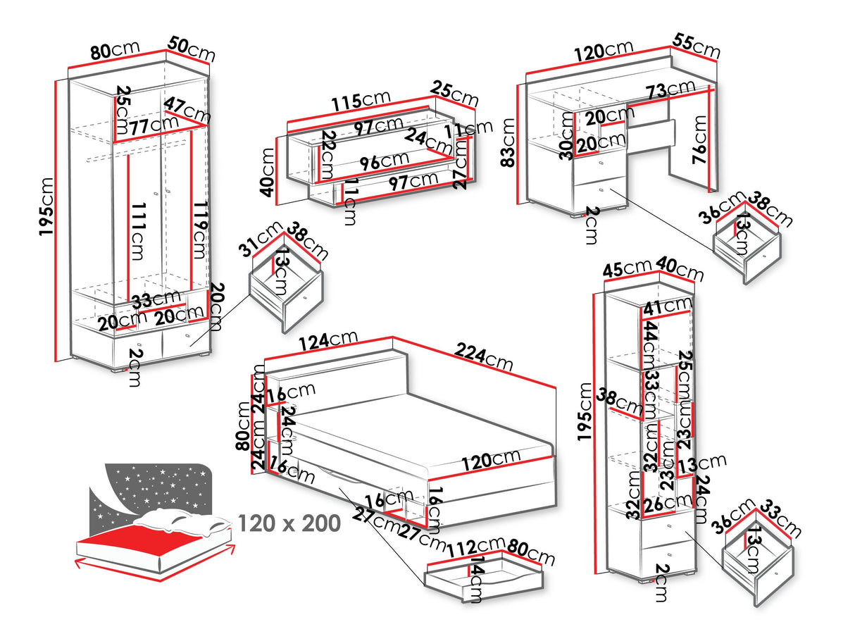 Baldų komplektas 629989