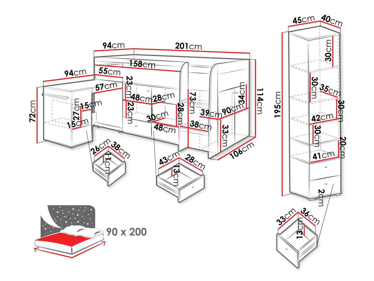 Vaikų kambario komplektas 630037